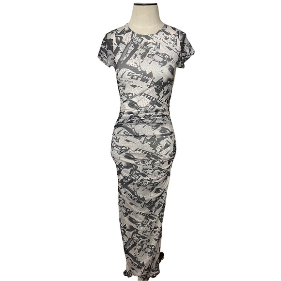 Princess Polly Read About It Ruched Bodycon Maxi Dress - Picture 2 of 10